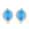 Blue Topaz and Simulated Diamond 1.80 ctw Earrings in Sterling Silver - Sticky add to cart bar