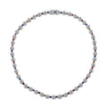 Moissanite and Multi Sapphire 26.20 ctw Rainbow Radiance Necklace in Rhodium Over Sterling Silver 18 Inches - Sticky add to cart bar