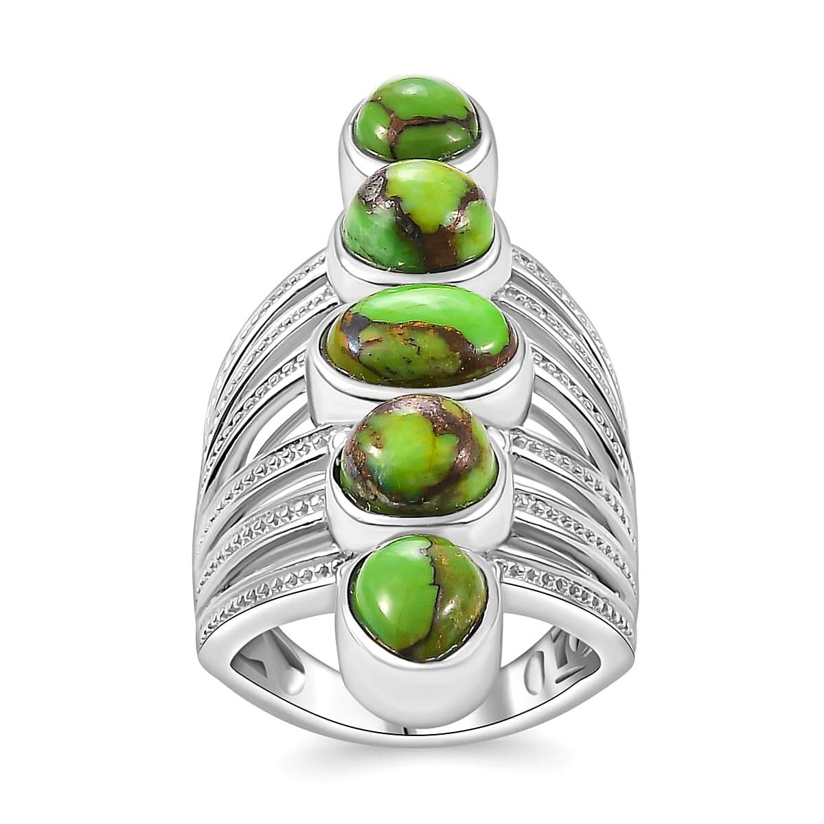 Karis Mojave Green Turquoise 7.00 ctw Ring in Platinum Bond (Size  10.0)