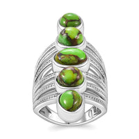 Karis Mojave Green Turquoise 7.00 ctw Ring in Platinum Bond (Size  10.0)