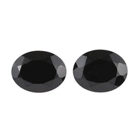 Premium Thai Black Spinel Set of 2 (Oval 9x7 mm) 3.57 ctw Loose gemstone