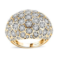 Moissanite Ring in 18K Vermeil YG Over Sterling Silver (Size 10.0) 2.15 ctw