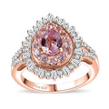 Doorbuster Premium Narsipatnam Pink Spinel, Moissanite Ring in 18K Vermeil RG Over Sterling Silver (Size 7.0) 2.10 ctw - Sticky add to cart bar