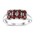 Mozambique Garnet 1.15 ctw Ring in Platinum Over Sterling Silver - Sticky add to cart bar