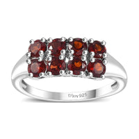 Mozambique Garnet 1.15 ctw Ring in Platinum Over Sterling Silver