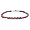 Red Garnet  Beads Bracelet (Size - 7.25) in Platinum Overlay Sterling Silver 11.66 ctw - Sticky add to cart bar