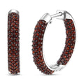 Karis Mozambique Garnet Hoop Earrings in Platinum Bond 1.80 ctw - Sticky add to cart bar