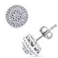 Luxuriant Lab Grown Diamond 1.00 ctw Earrings in Platinum Over Sterling Silver - Sticky add to cart bar