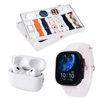 Doorbuster I20 Ultra 2 Max Suit 10 in 1 Set - (Black Smart Dial, Earphone, Case Cover and 7pcs Replaceable Watchband)