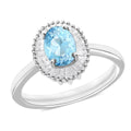 Aquamarine and Diamond Sunburst Ring - Sticky add to cart bar
