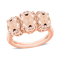Morganite Three Stone Ring