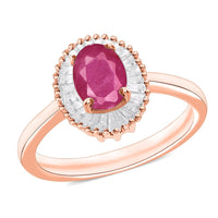 Mozambique Ruby and Diamond Sunburst Ring