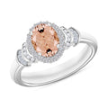 Marropino Morganite and Diamond Halo Ring - Sticky add to cart bar
