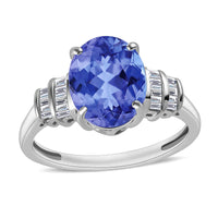 Tanzanite and Baguette Diamond Ring