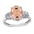 Pink Morganite and Baguette Diamond Ring - Sticky add to cart bar
