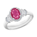Mozambique Ruby and Diamond Halo Ring - Sticky add to cart bar