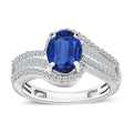 Luxoro Premium Kanchanaburi Blue Sapphire and G-H I1 Diamond Ring in 14K White Gold (Size 10.0) 4.20 Grams 1.75 ctw - Sticky add to cart bar