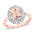Pink Morganite and White Zircon 1.65 ctw Double Halo Ring in 18K Vermeil Rose Gold Over Sterling Silver (Size 10.0) - Sticky add to cart bar