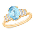 Luxoro Premium Mangoro Aquamarine and G-H I1 Diamond Ring in 14K Yellow Gold (Size 10.0) 1.80 ctw - Sticky add to cart bar
