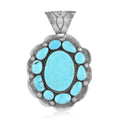 ONE OF A KIND Santa Fe Style Kingman Turquoise Large Pendant in Sterling Silver (Made in USA) 295.00 ctw - Sticky add to cart bar