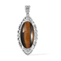 South African Tiger's Eye Solitaire Pendant in Platinum Over Copper with Magnet 21.75 ctw - Sticky add to cart bar