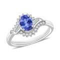 Luxoro Premium Tanzanite and G-H I1 Diamond 1.10 ctw Ring in 14K White Gold - Sticky add to cart bar