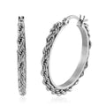 Rope Chain Hoop Earrings in Stainless Steel - Sticky add to cart bar