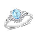 Luxoro Premium Mangoro Aquamarine and G-H I1 Diamond Ring in 14K White Gold (Size 10.0) 1.06 ctw - Sticky add to cart bar