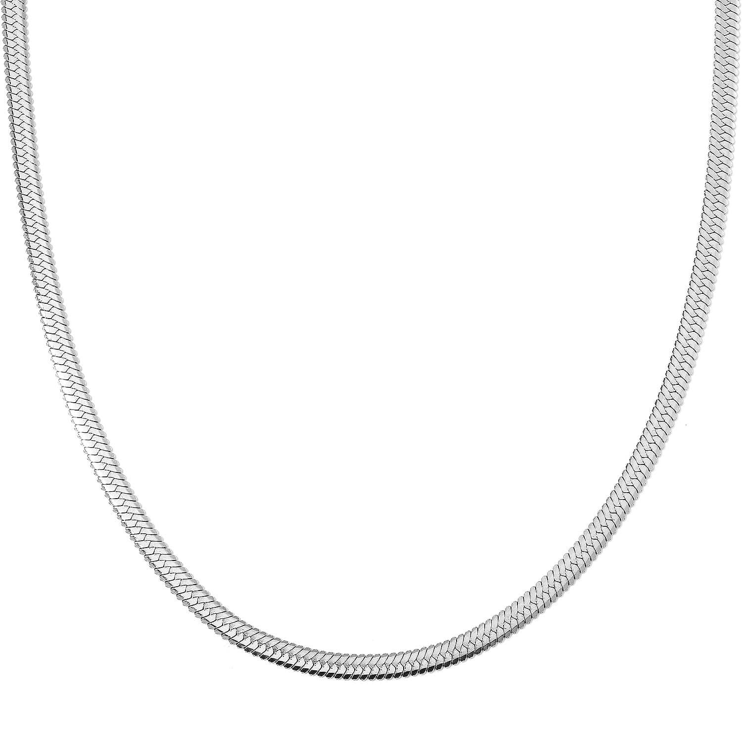 Snake Chain Necklace in Stainless Steel 28 Inches