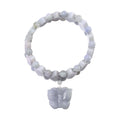 Natural Jade 300.00 ctw Beaded Stretch Bracelet with Butterfly Charm - Sticky add to cart bar