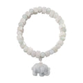 Natural Jade 300.00 ctw Beaded Stretch Bracelet with Elephant Charm - Sticky add to cart bar