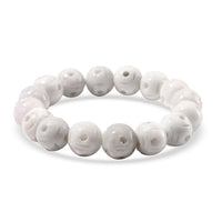 Natural Jade 240.00 ctw Carved Beaded Stretch Bracelet