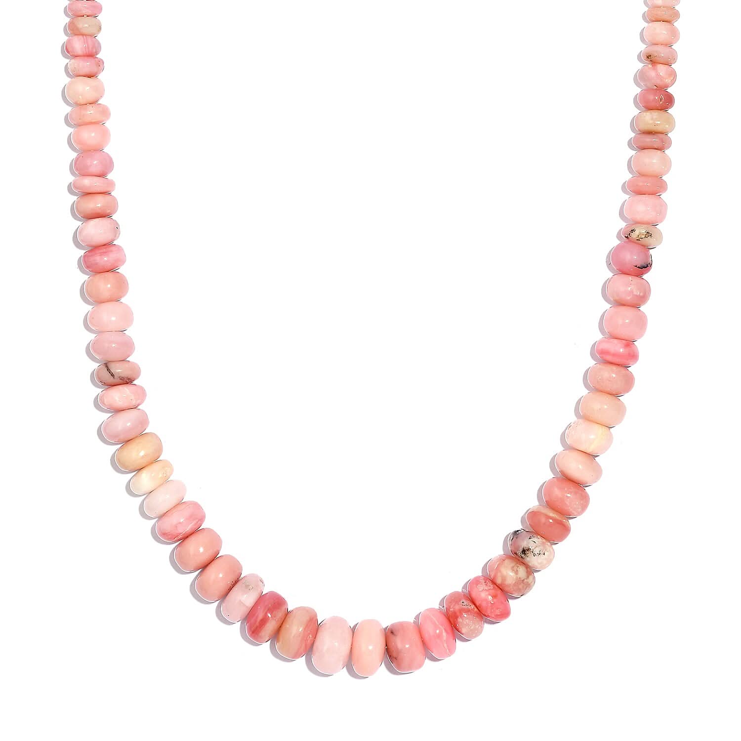 Pink Opal 172.00 ctw Necklace in Platinum Bond 20 Inches