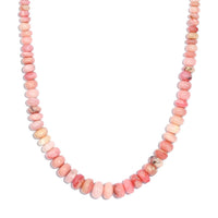 Pink Opal 172.00 ctw Necklace in Platinum Bond 20 Inches