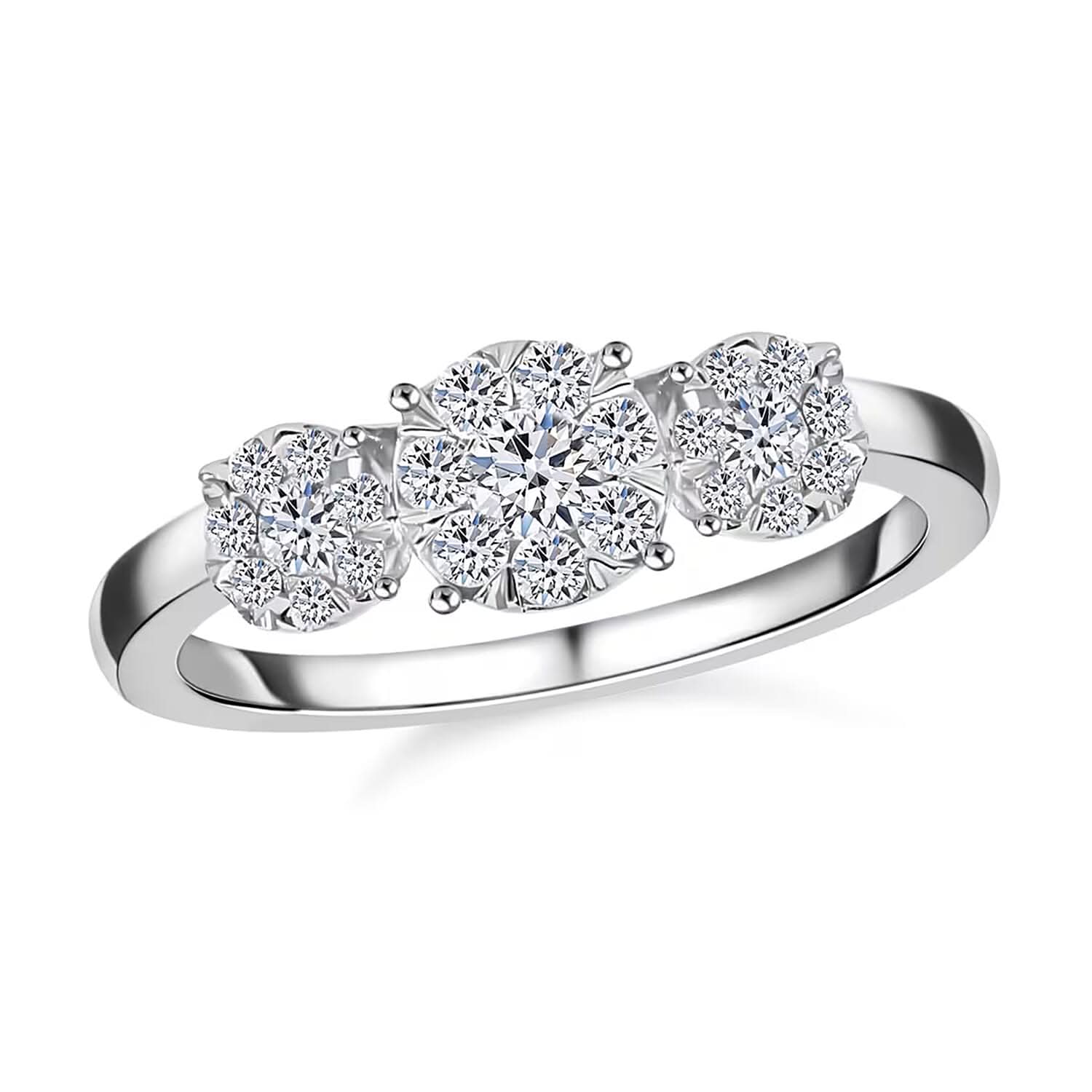 Luxuriant Lab Grown Diamond G-H SI 0.50 ctw Ring in Platinum Over Sterling Silver