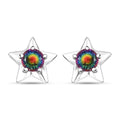 D'Joy Nebula Quartz Doublet 2.00 ctw Star Stud Earrings in Rhodium Over Sterling Silver - Sticky add to cart bar
