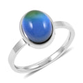 Glass Ring in Silvertone (Size 9.0) - Sticky add to cart bar