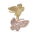 D'Joy Natural Pink and Yellow Diamond Butterfly Pendant without Chain in Vermeil YRG Over Sterling Silver 0.50 ctw - Sticky add to cart bar
