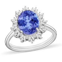 Luxoro Premium Tanzanite and G-H I1 Diamond Ring in 14K White Gold (Size 10.0) 4.30 Grams 3.30 ctw