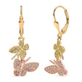 D'Joy Natural Pink and Yellow Diamond 0.50 ctw Butterfly Earrings in 18K Vermeil YRG Over Sterling Silver - Sticky add to cart bar