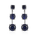 Lab Created Blue Sapphire Earrings in Stainless Steel 2.00 ctw - Sticky add to cart bar