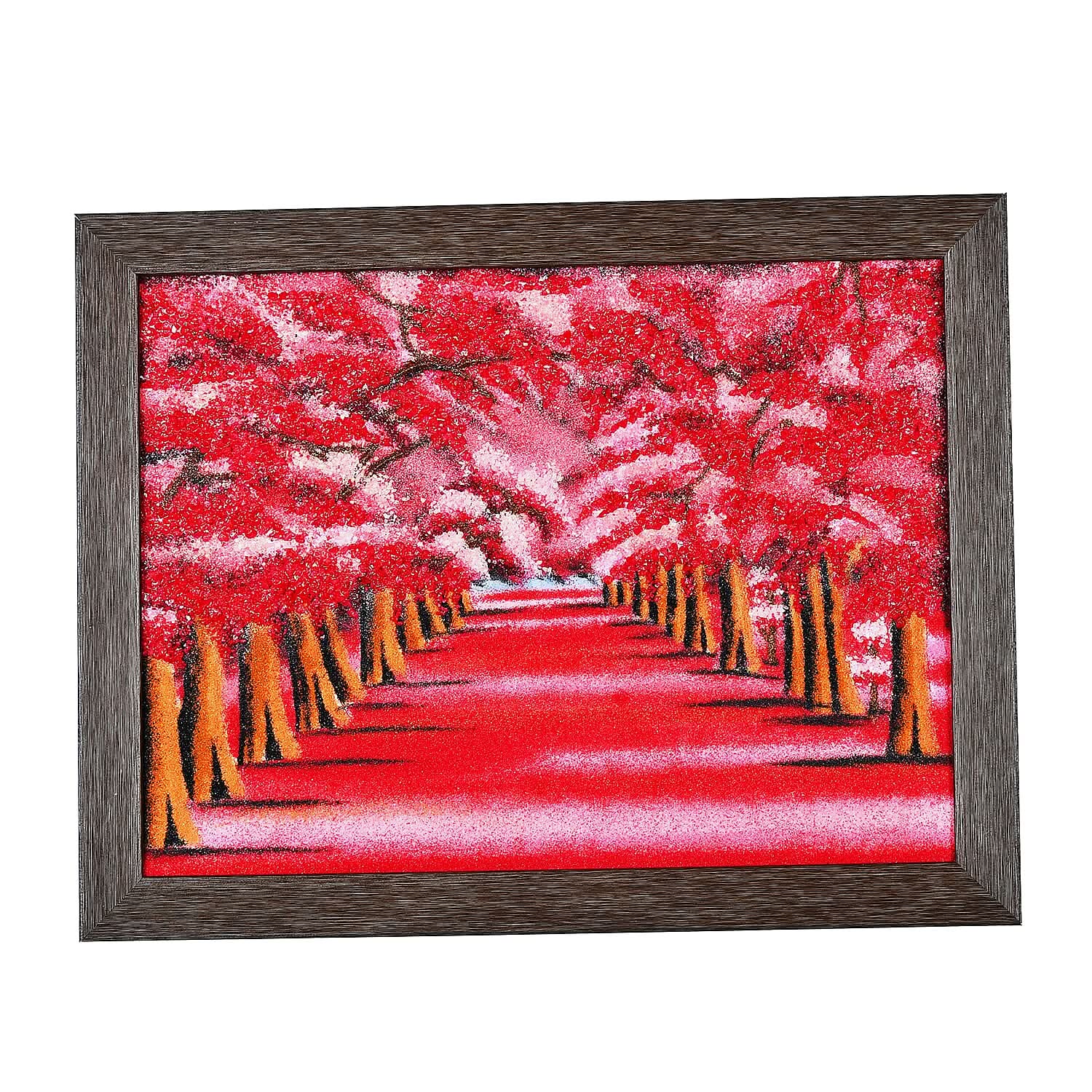 Red Flower Gemstone Wall Art Hand Painting (16"x12")