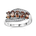 Jenipapo Andalusite, White Zircon Ring in Rhodium Over Sterling Silver (Size 10.0) 1.50 ctw - Sticky add to cart bar