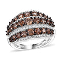 Jenipapo Andalusite, White Zircon Ring in Rhodium Over Sterling Silver (Size 10.0) 2.00 ctw - Sticky add to cart bar
