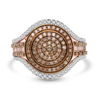 Diamond Geometric Halo Ring in Sterling Silver
