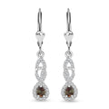 D'Joy AAA Jenipapo Andalusite and White Zircon 0.60 ctw Dangle Earrings in Rhodium Over Sterling Silver - Sticky add to cart bar
