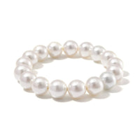 White Shell Pearl 12mm Stretch Bracelet