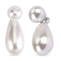 White Shell Pearl 6mm Drop Earrings in Stainless Steel - Sticky add to cart bar