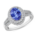 Luxoro Premium Tanzanite and G-H I1 Diamond 2.60 ctw Ring in 14K White Gold - Sticky add to cart bar