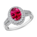 Luxoro Premium Ouro Fino Rubellite and G-H I1 Diamond Ring in 14K White Gold (Size 10.0) 3.00 ctw - Sticky add to cart bar